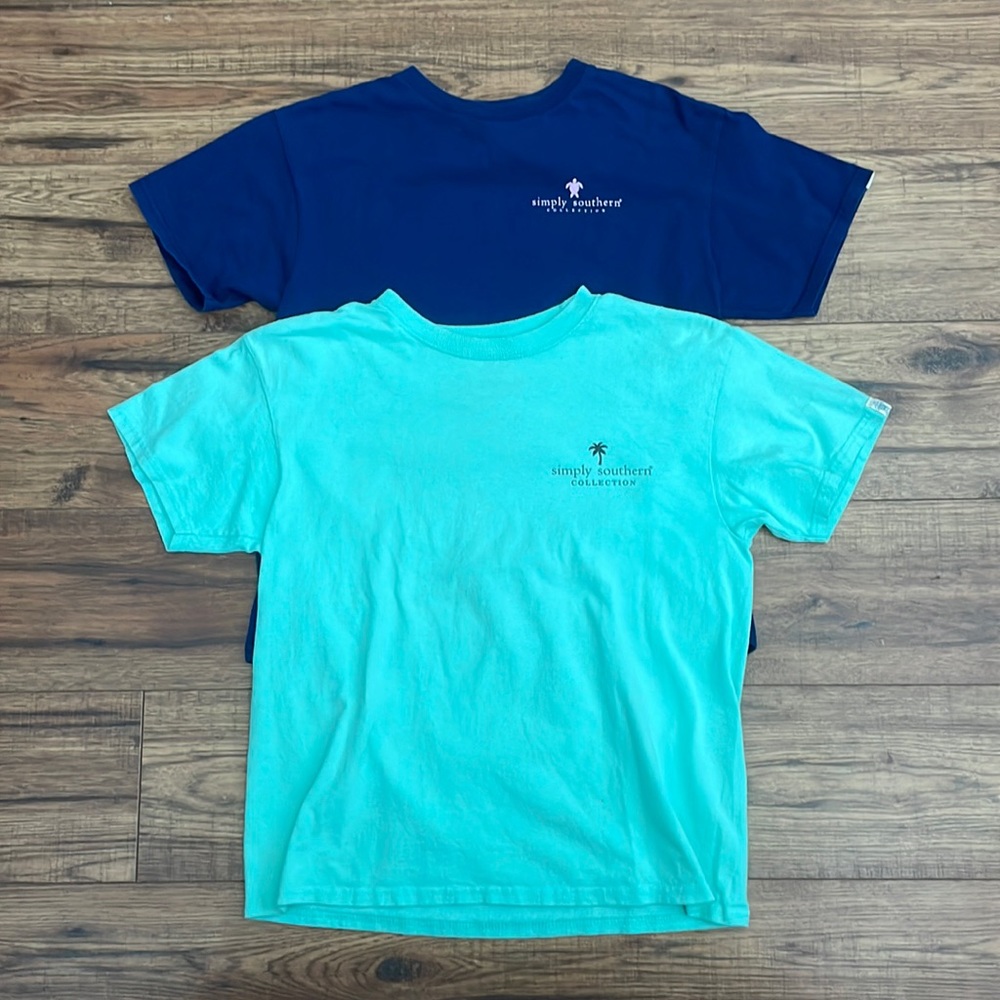 Simply Southern girls size youth medium-set of 2 shirts